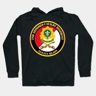 2nd Armored Cavalry Regiment DUI - Red White - Always Ready Hoodie